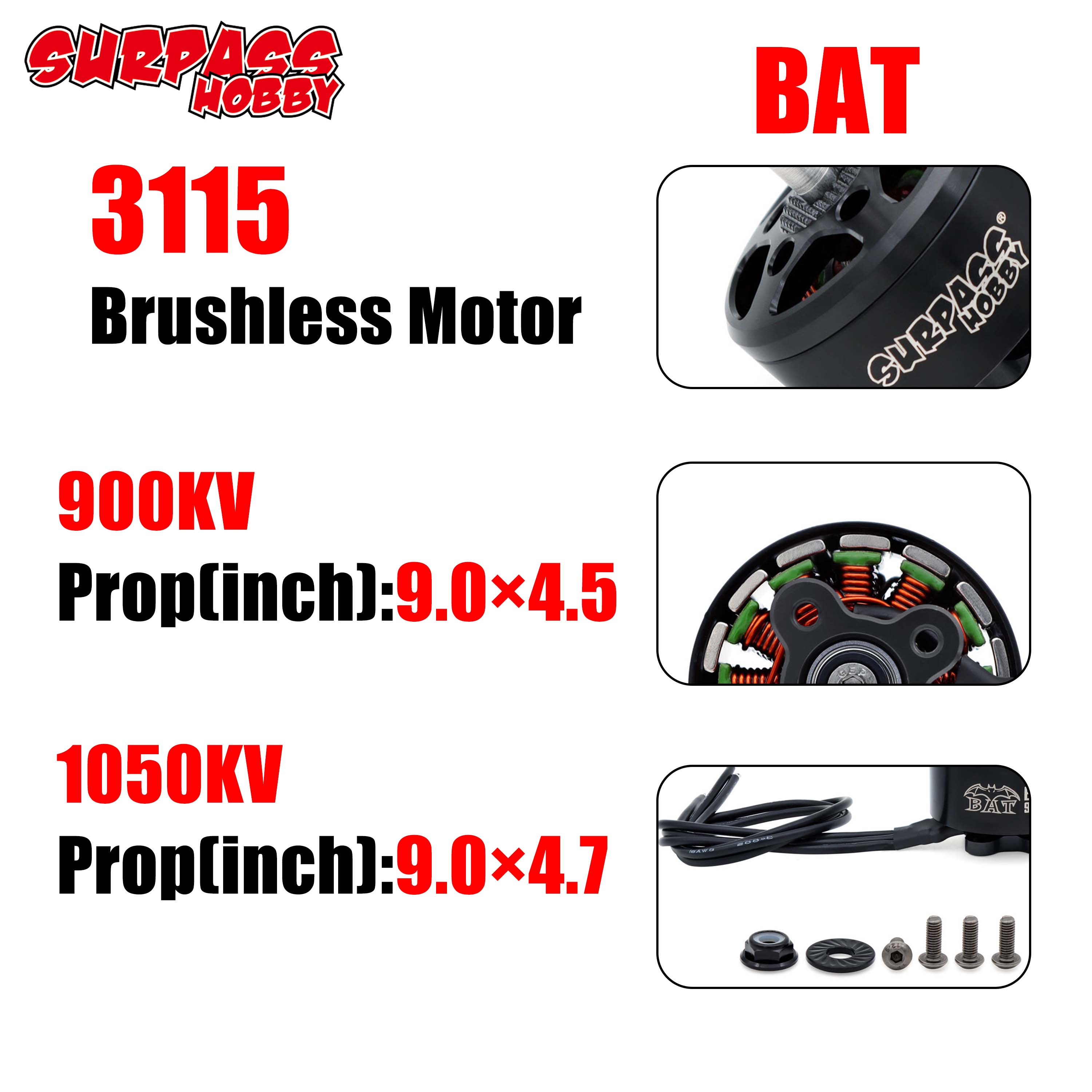 Drone Racing Esc - Overtref Hobby BAT 3115 900KV 1050KV